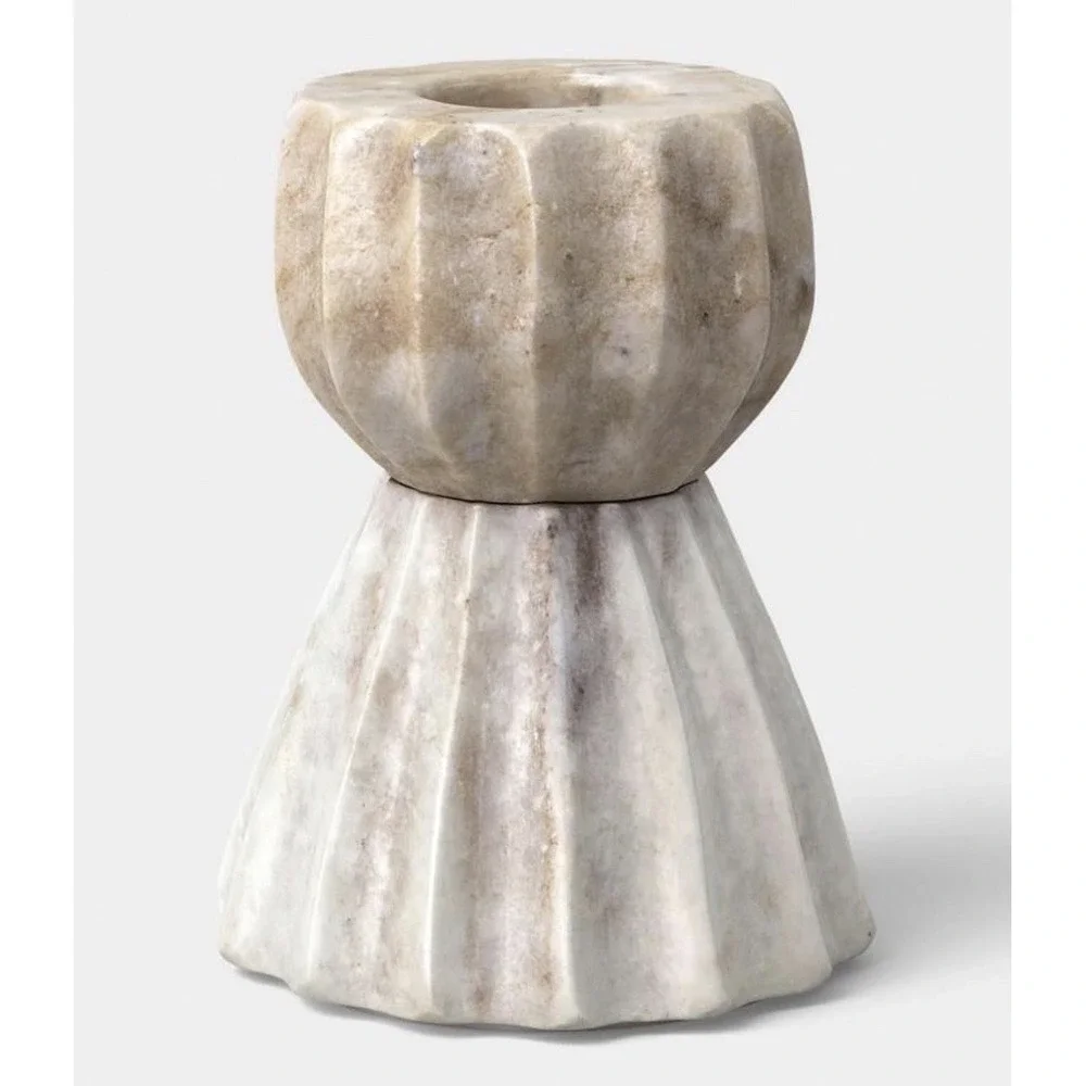 Short Marble Taper Candle Holder - Threshold designed with Studio McGee 3.5